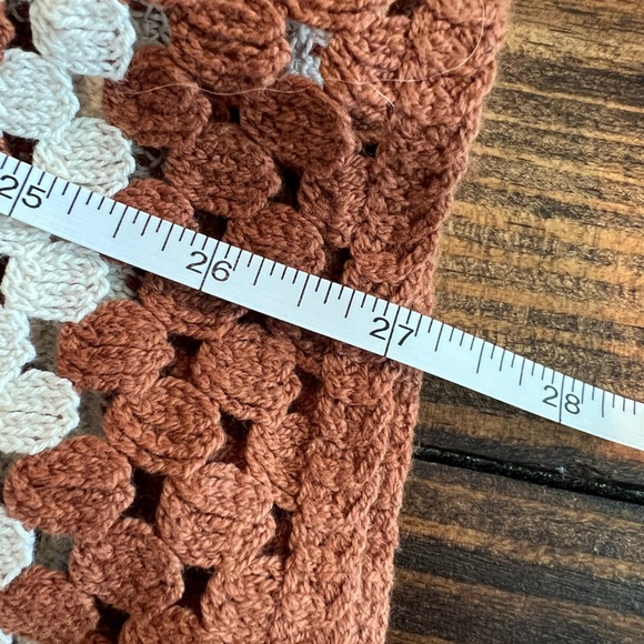 Ultra Pink Anthropologie crochet Cream and Brown Patterned Pants, size XL, EUC - Picture 7 of 9